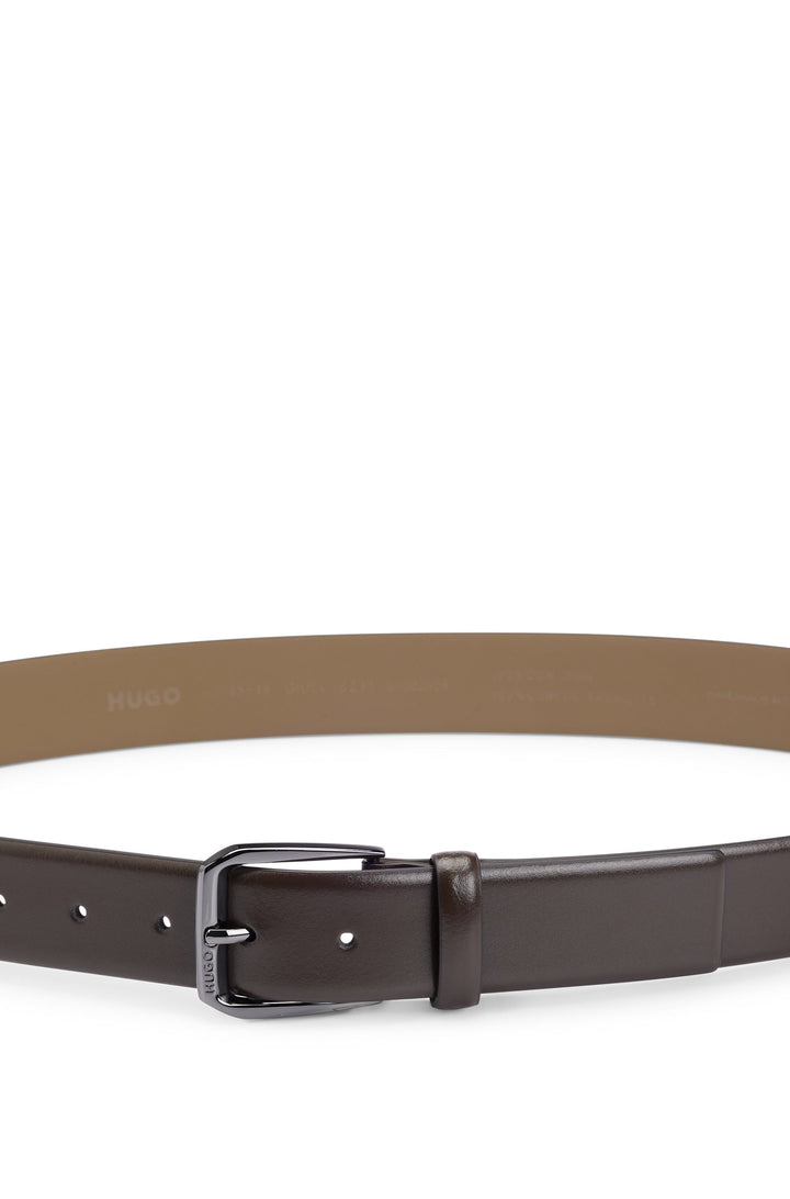 Hugo Italian-leather belt with branded buckle