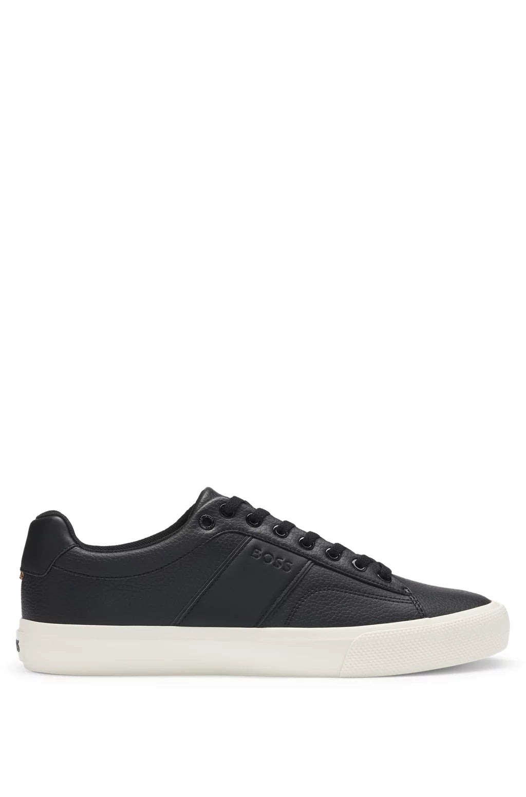 Boss Faux-leather trainers with plain and grained textures
