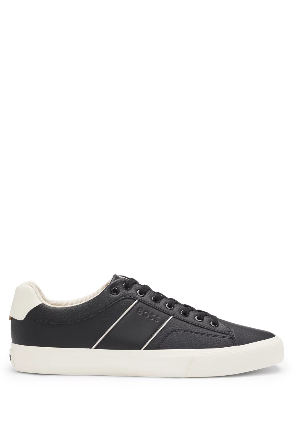 Boss Faux-leather trainers with plain and grained textures
