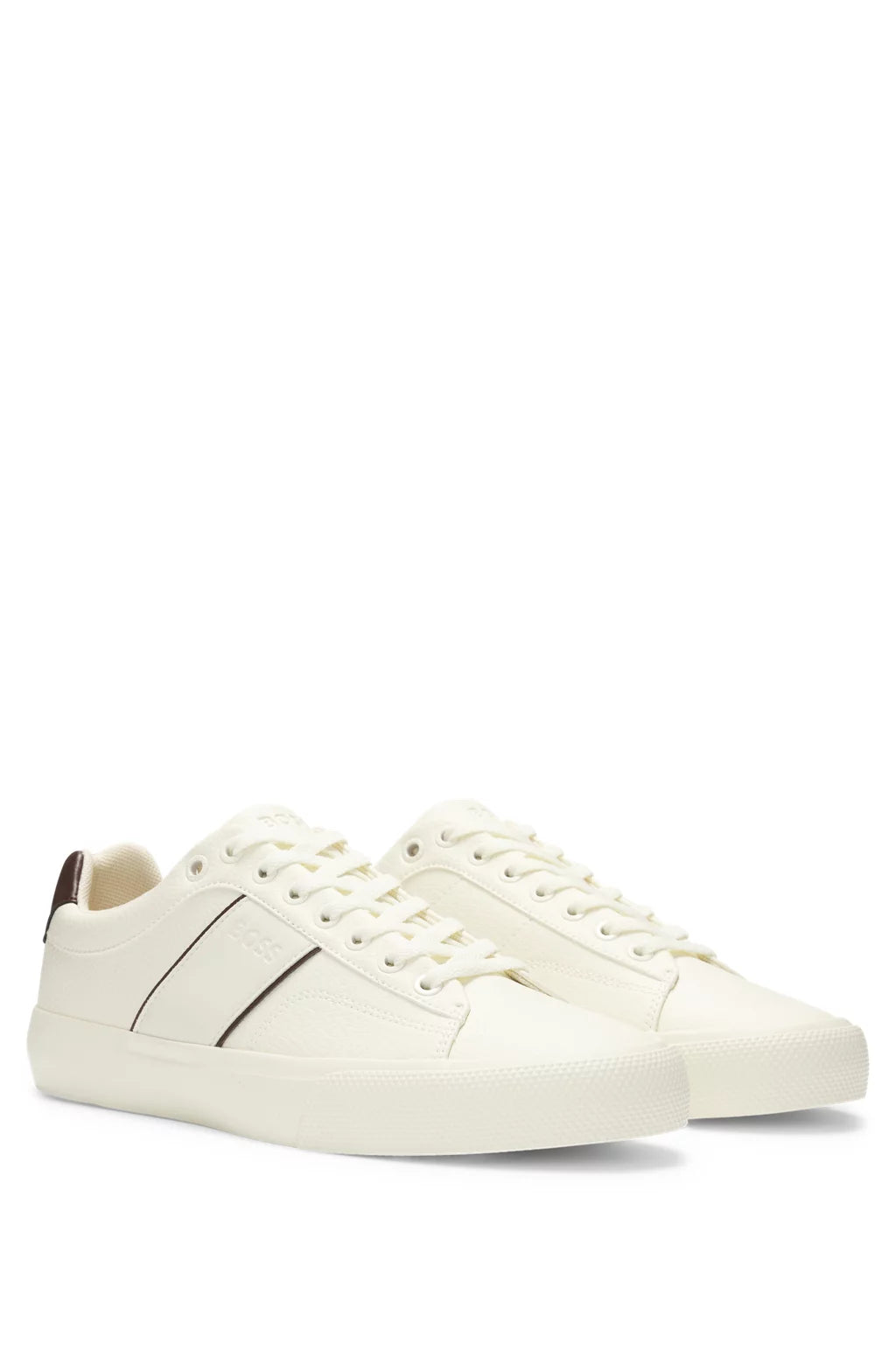 Boss Faux-leather trainers with plain and grained textures