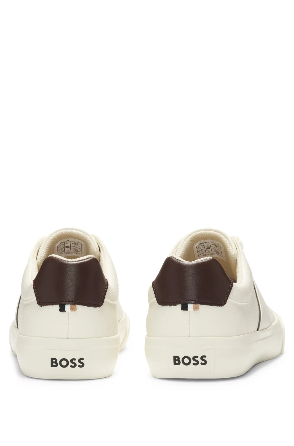 Boss Faux-leather trainers with plain and grained textures