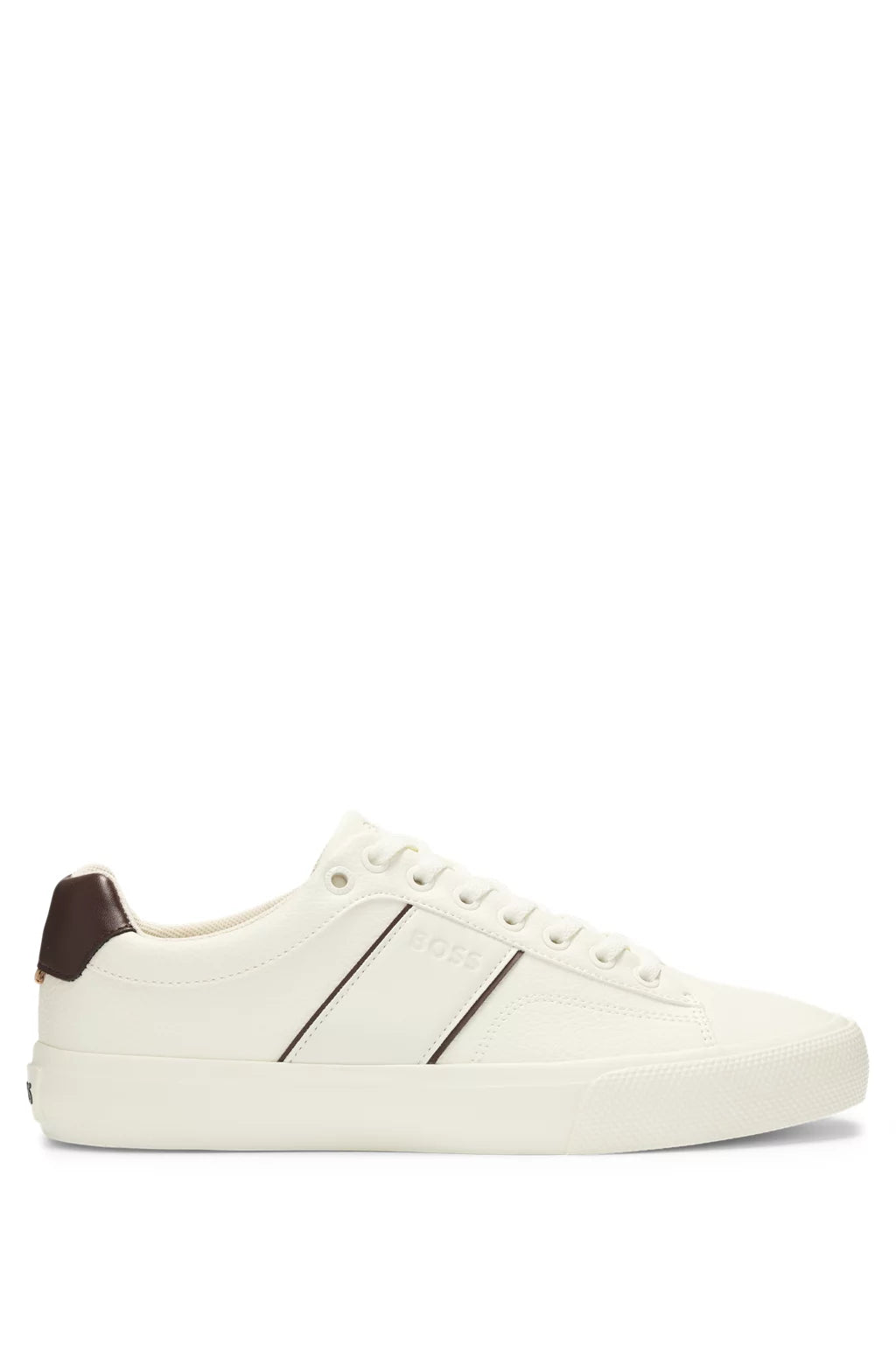 Boss Faux-leather trainers with plain and grained textures