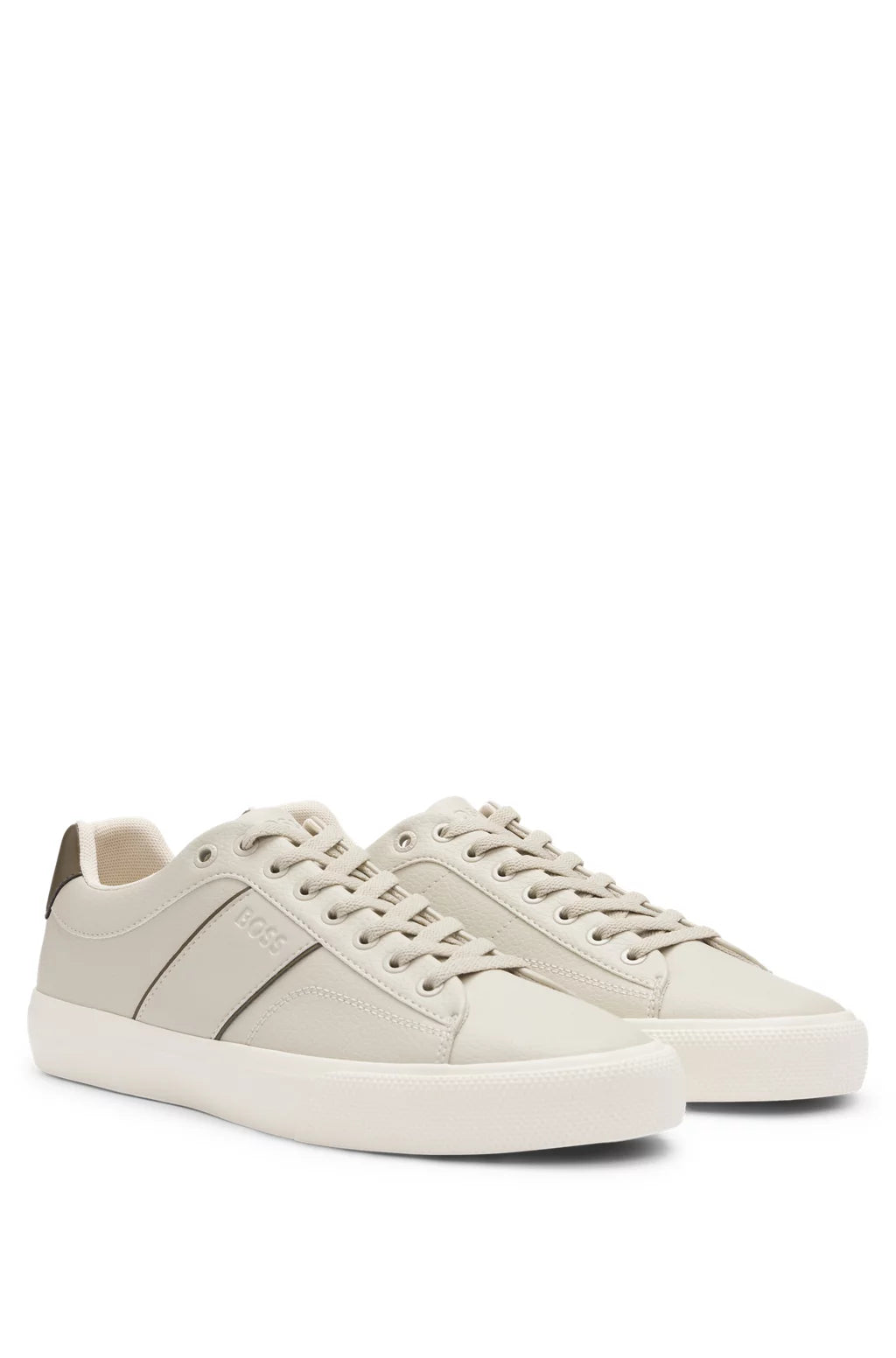 Boss Faux-leather trainers with plain and grained textures