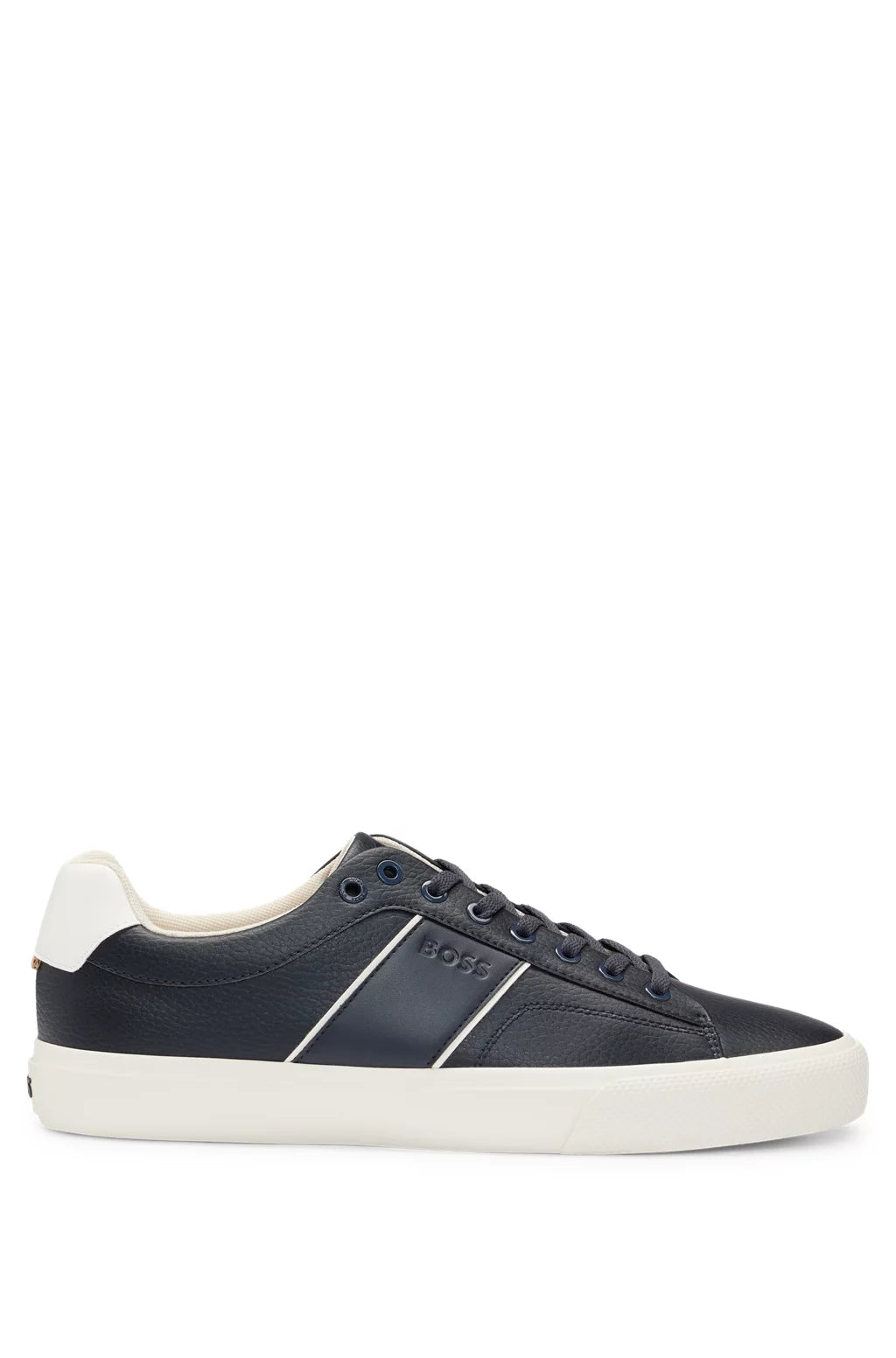 Boss Faux-leather trainers with plain and grained textures