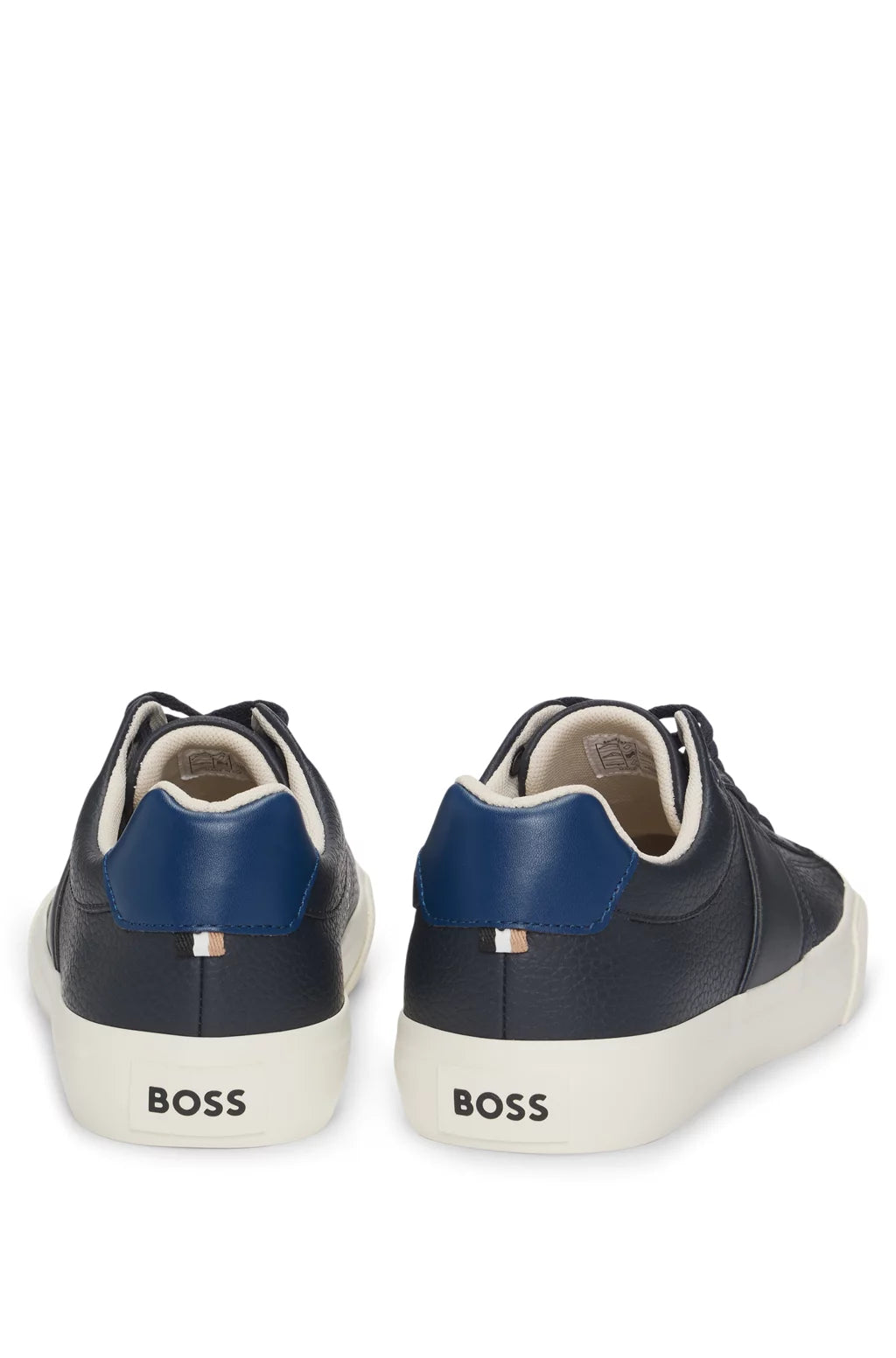 Boss Faux-leather trainers with plain and grained textures