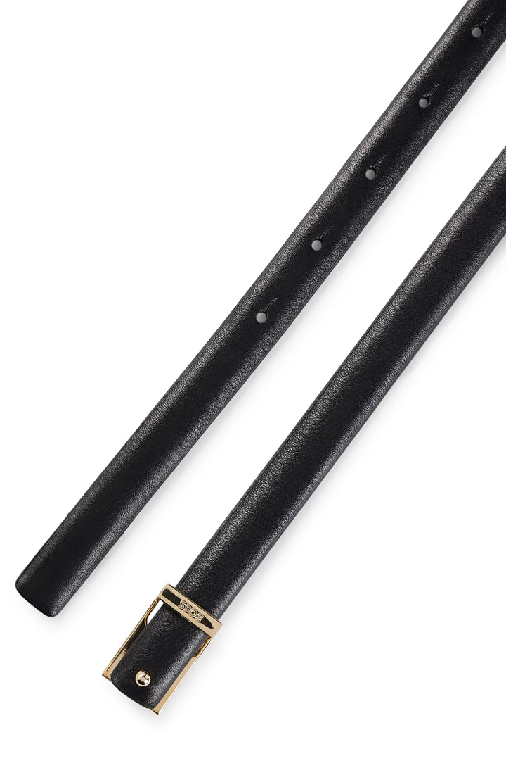 BOSS ITALIAN-LEATHER BELT WITH LOGO KEEPER