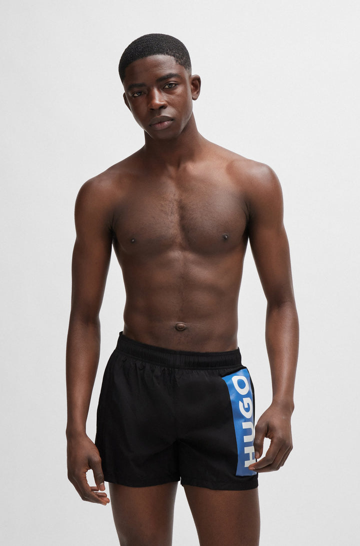 Hugo Partially lined quick-dry swim shorts with vertical logo