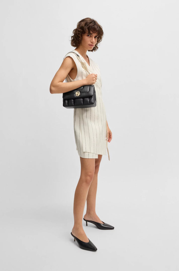 BOSS QUILTED SHOULDER BAG WITH DOUBLE B MONOGRAM HARDWARE