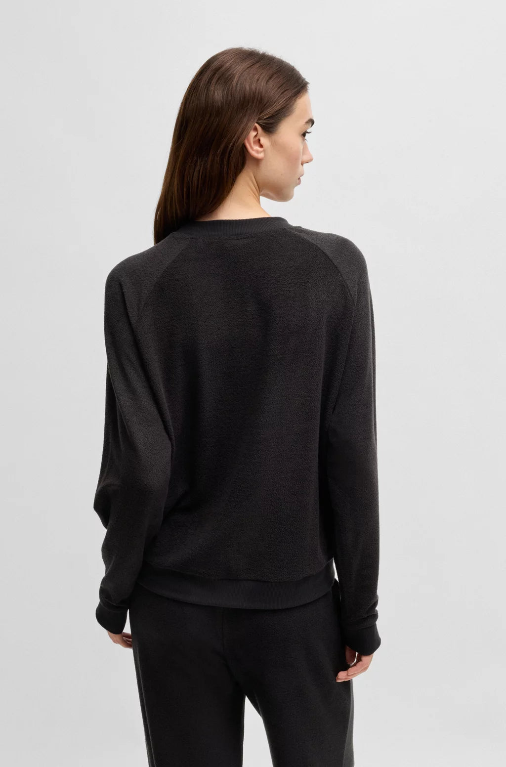 HUGO RELAXED-FIT SWEATSHIRT IN TERRY WITH RED LOGO LABEL