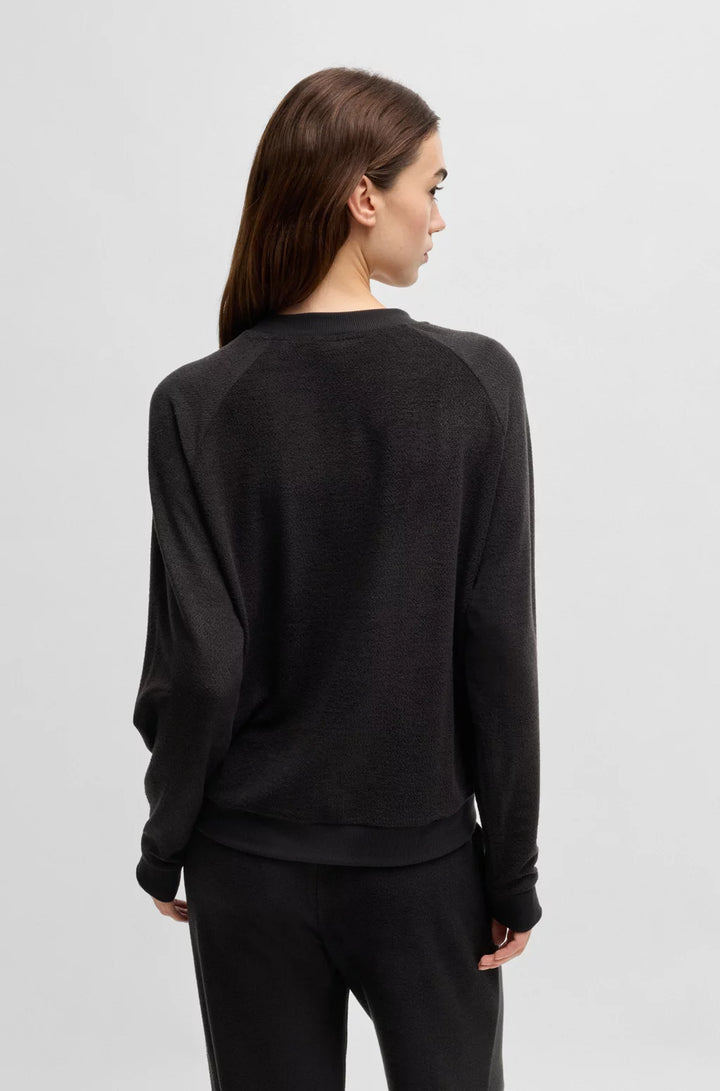 HUGO RELAXED-FIT SWEATSHIRT IN TERRY WITH RED LOGO LABEL