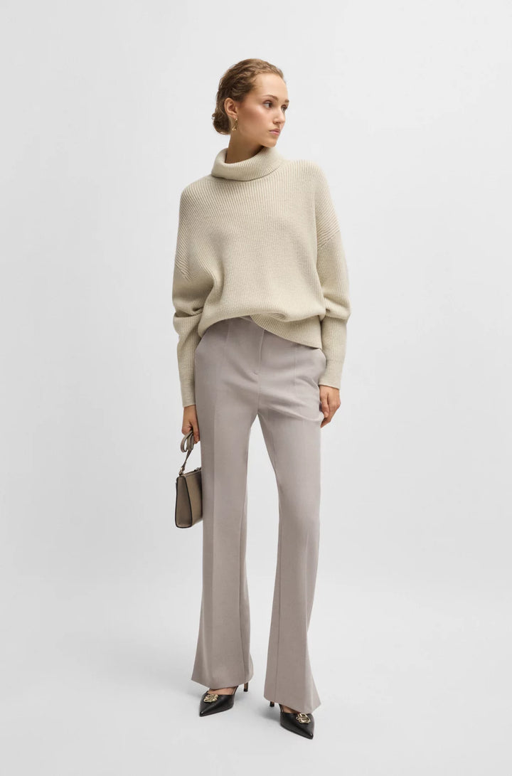 BOSS RIBBED ROLLNECK SWEATER IN WOOL
