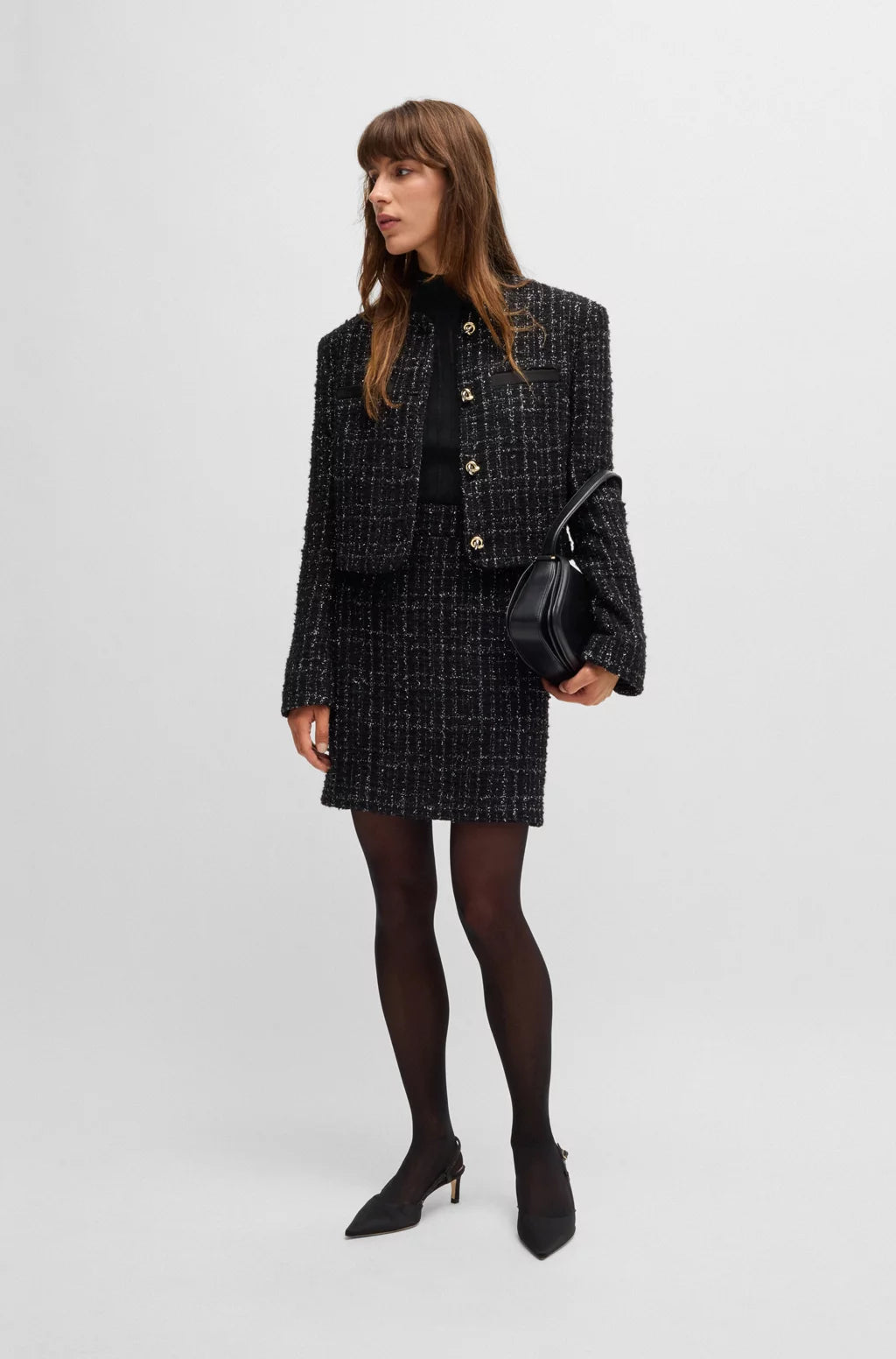 BOSS WOOL SWEATER WITH STRUCTURED STRIPES