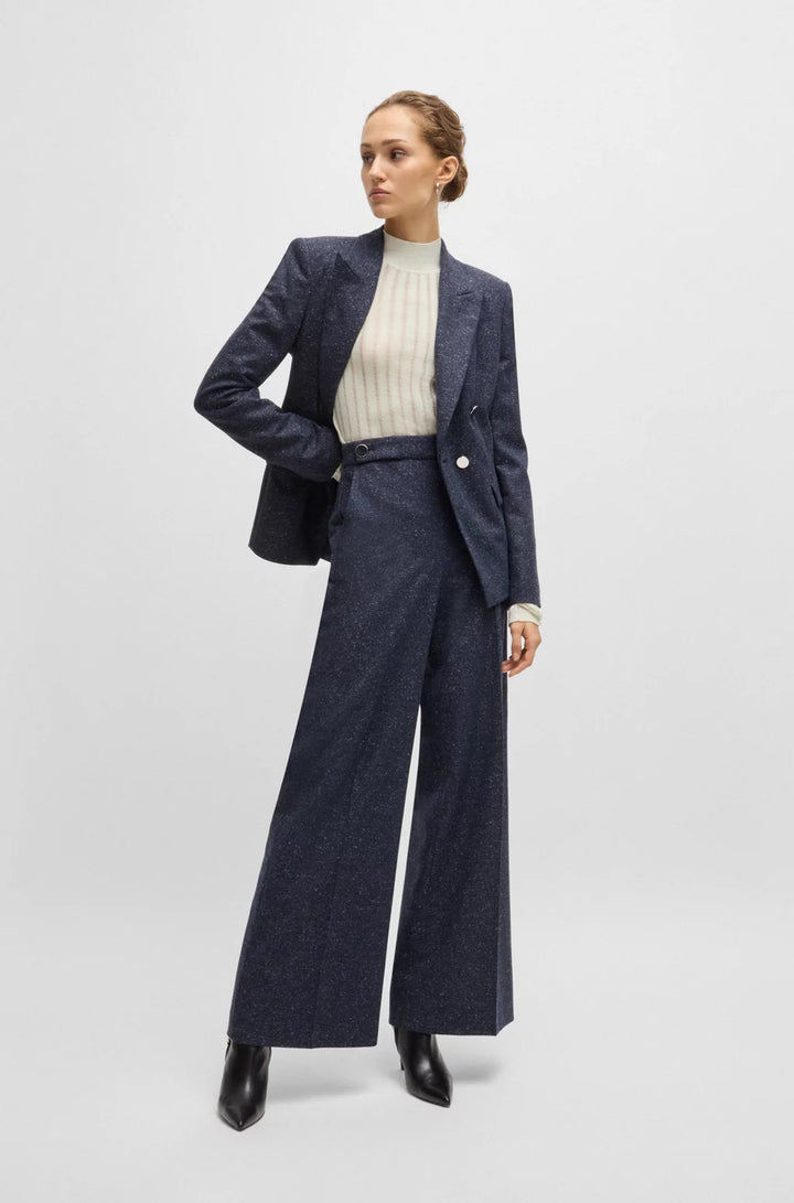 BOSS WOOL SWEATER WITH STRUCTURED STRIPES