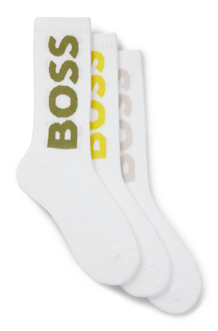 Boss Three-pack of short socks with large logos