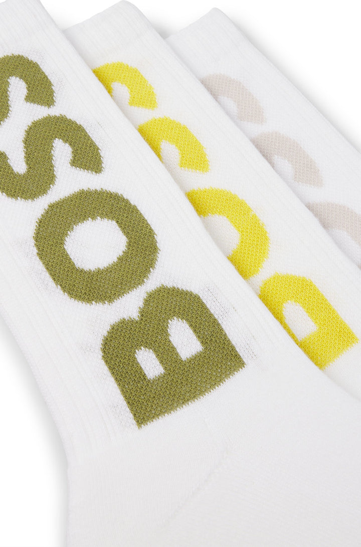 Boss Three-pack of short socks with large logos