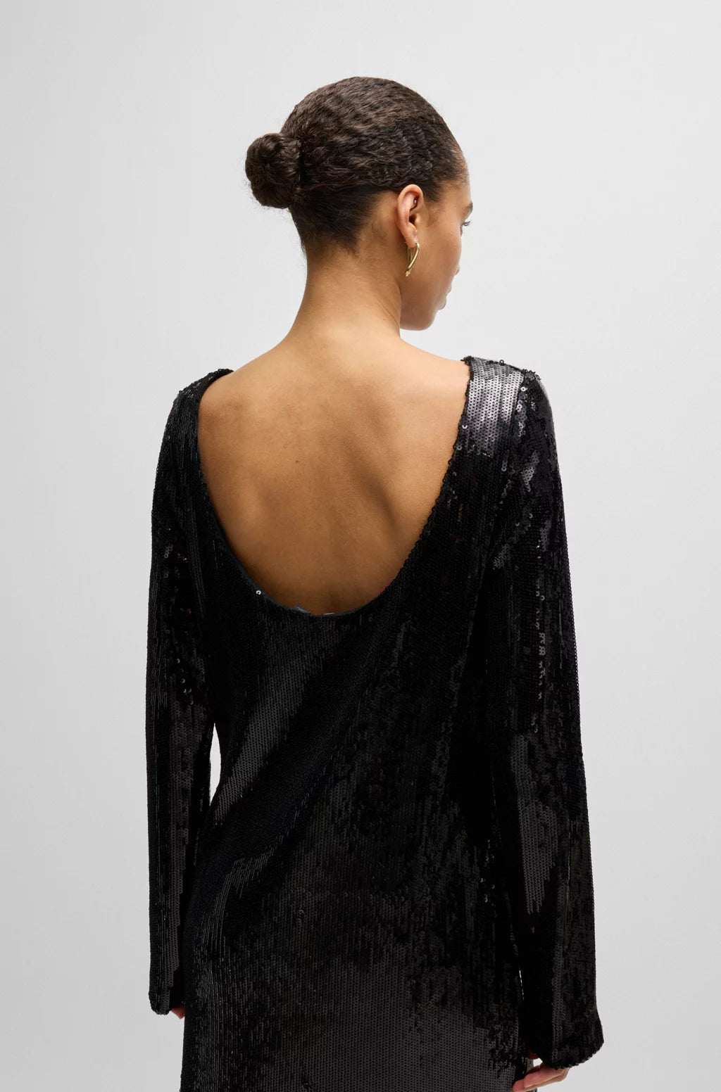 BOSS LONG-SLEEVED SEQUINNED DRESS