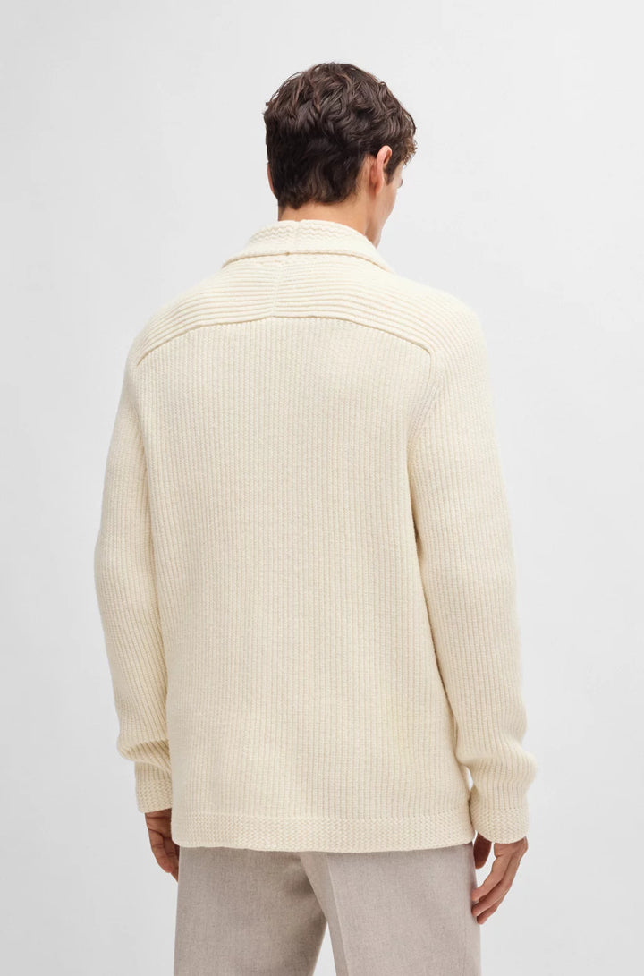 BOSS Regular-fit cardigan in wool, cashmere and silk
