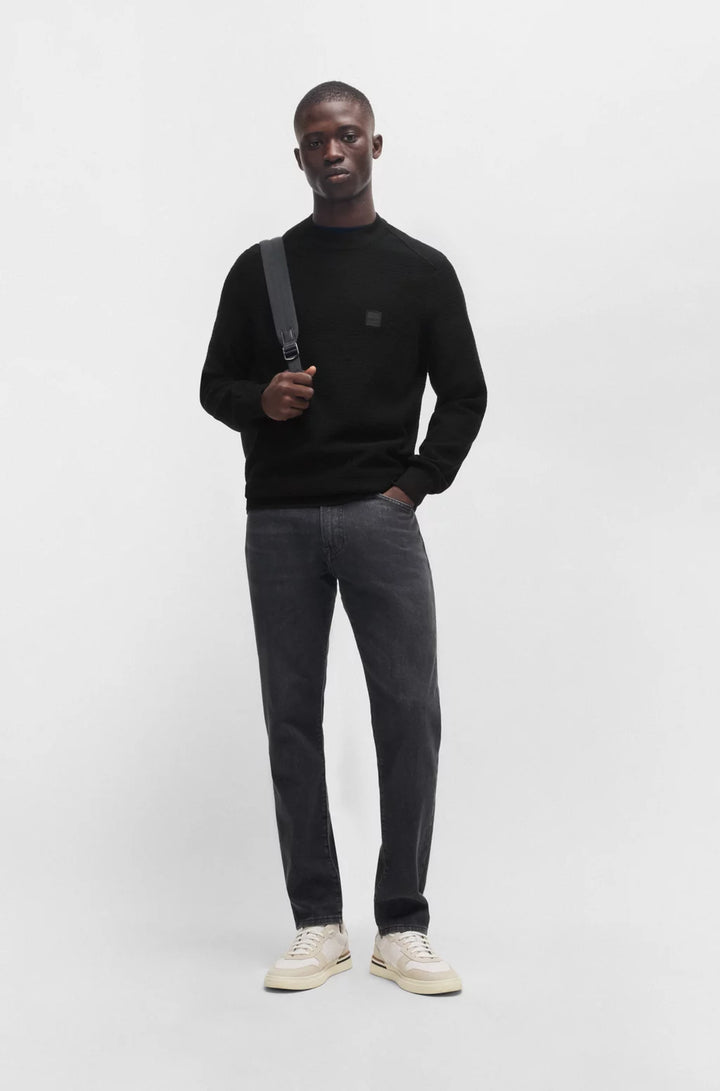 BOSS Regular-fit sweater in cotton and cashmere