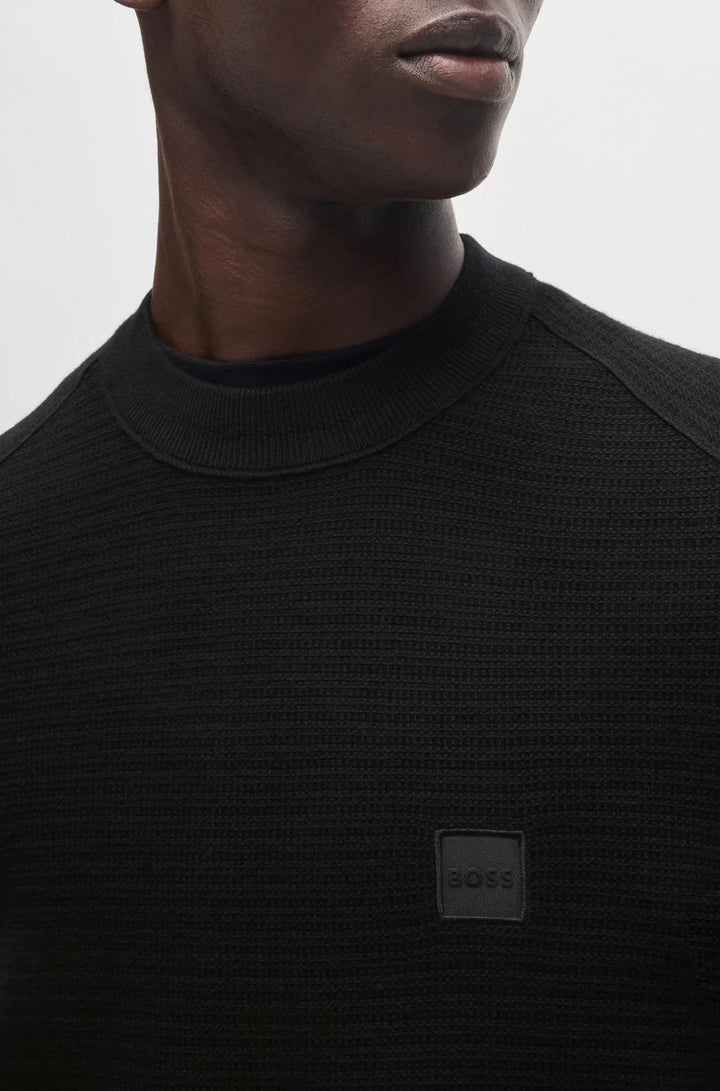 BOSS Regular-fit sweater in cotton and cashmere