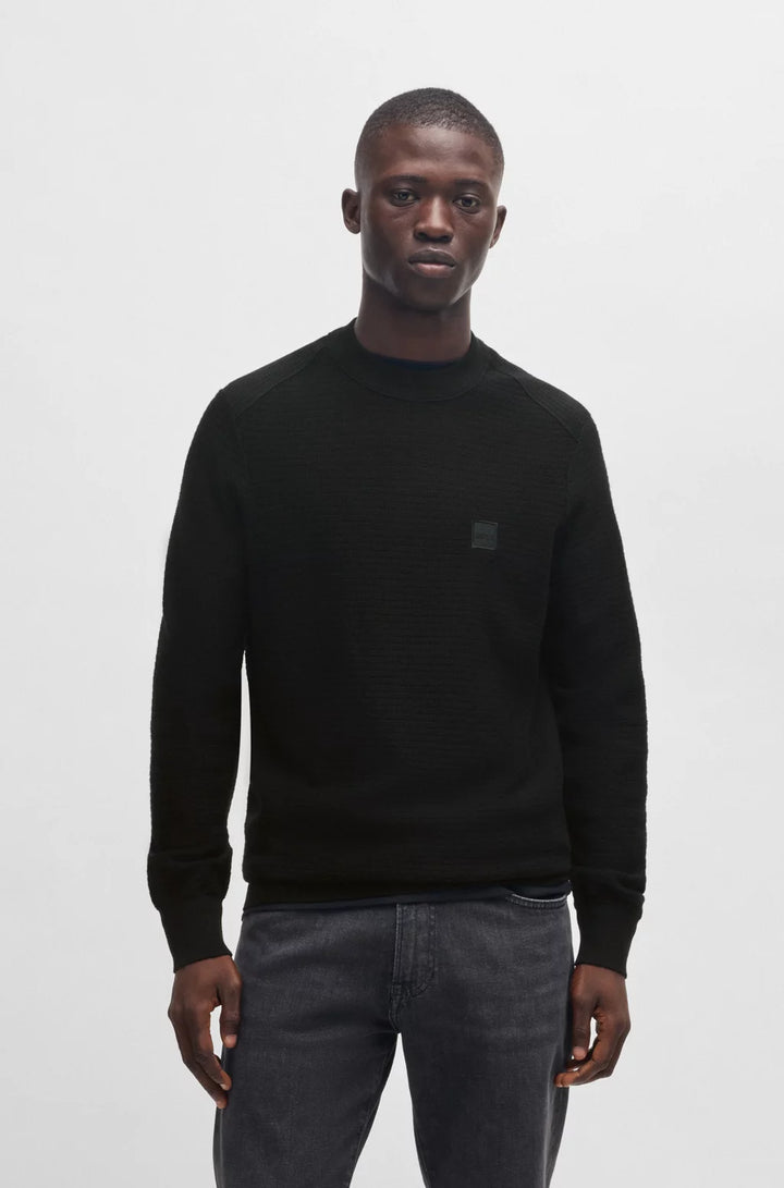 BOSS Regular-fit sweater in cotton and cashmere