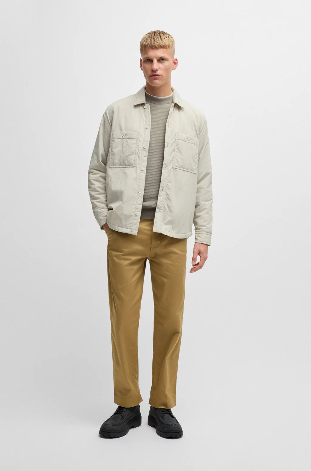 BOSS Regular-fit sweater in cotton and cashmere