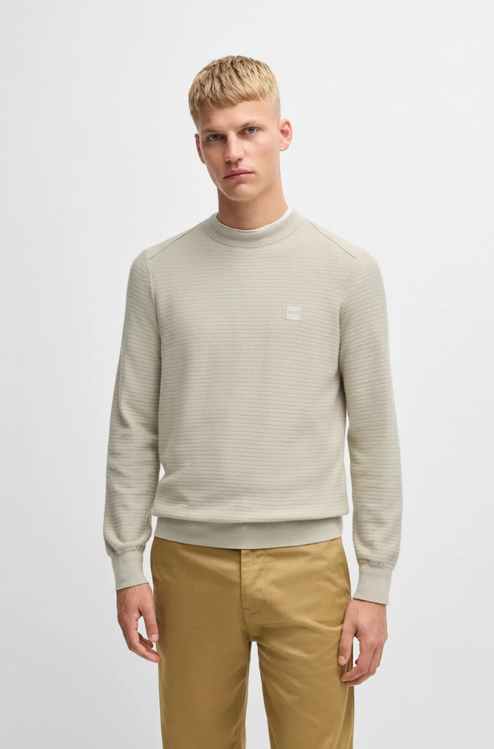 BOSS Regular-fit sweater in cotton and cashmere
