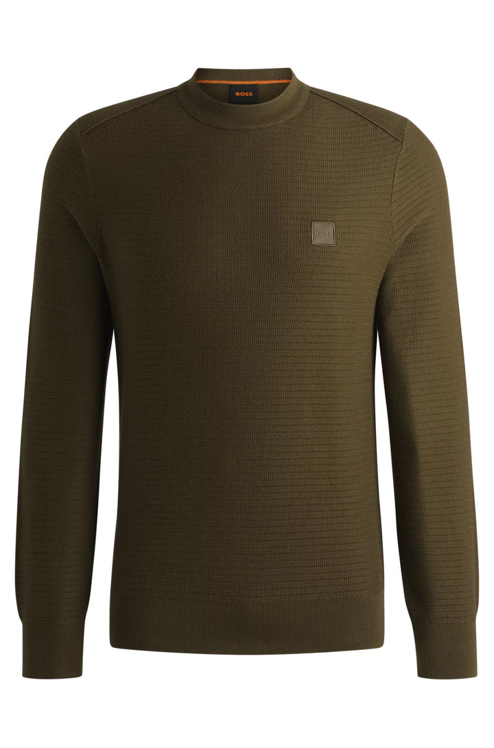 BOSS Regular-fit sweater in cotton and cashmere