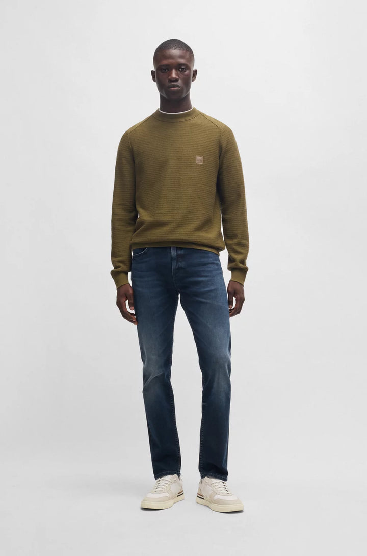 BOSS Regular-fit sweater in cotton and cashmere