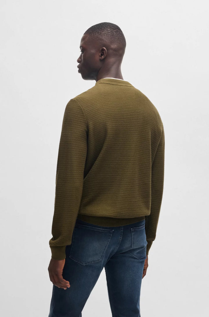 BOSS Regular-fit sweater in cotton and cashmere