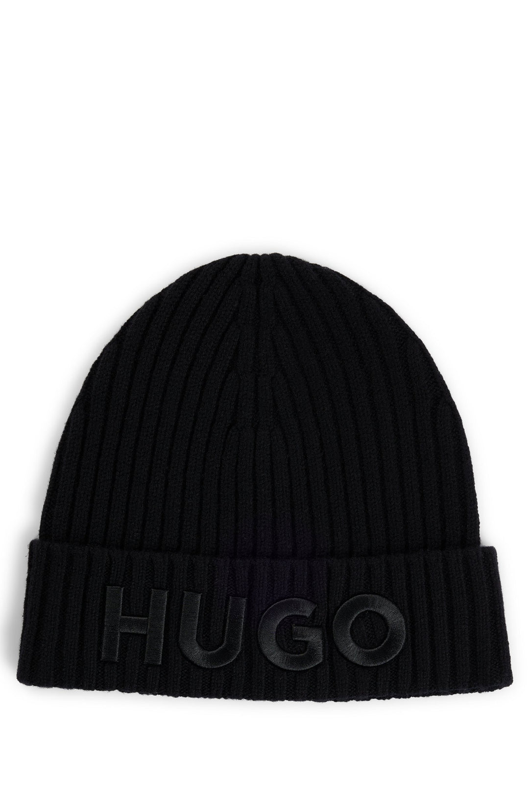 Hugo Wool beanie hat with logo detail