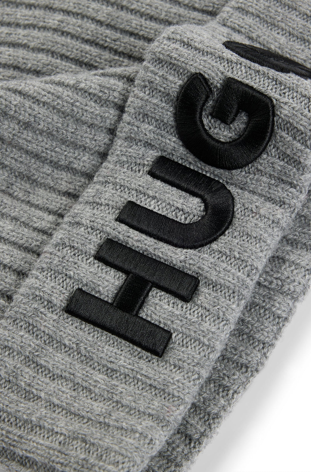 Hugo Wool beanie hat with logo detail