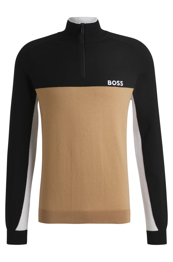 BOSS Regular-fit sweater with color-blocking