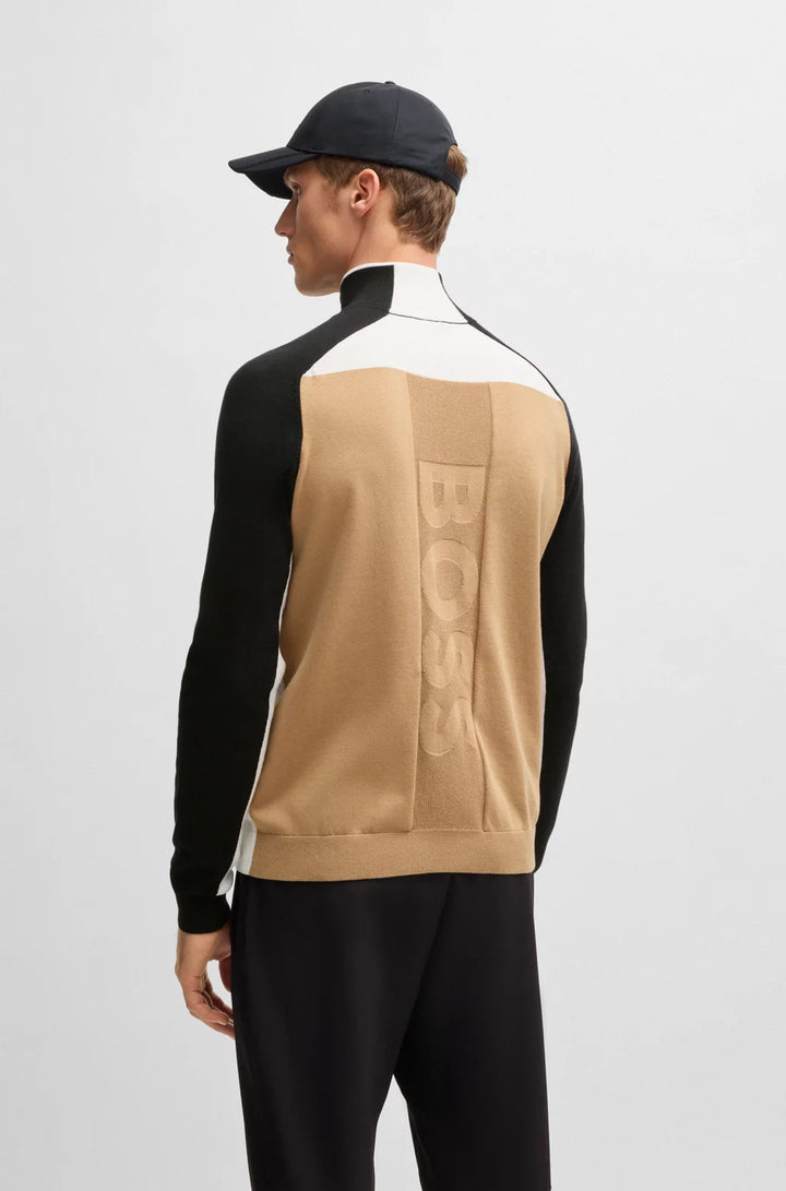 BOSS Regular-fit sweater with color-blocking