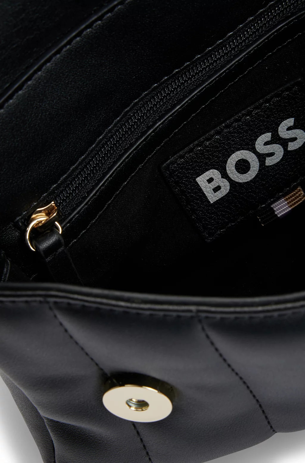 BOSS QUILTED SHOULDER BAG WITH DOUBLE B MONOGRAM TRIM