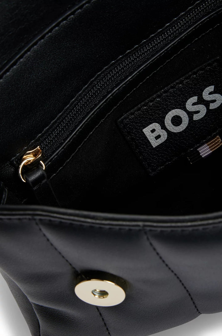 BOSS QUILTED SHOULDER BAG WITH DOUBLE B MONOGRAM TRIM