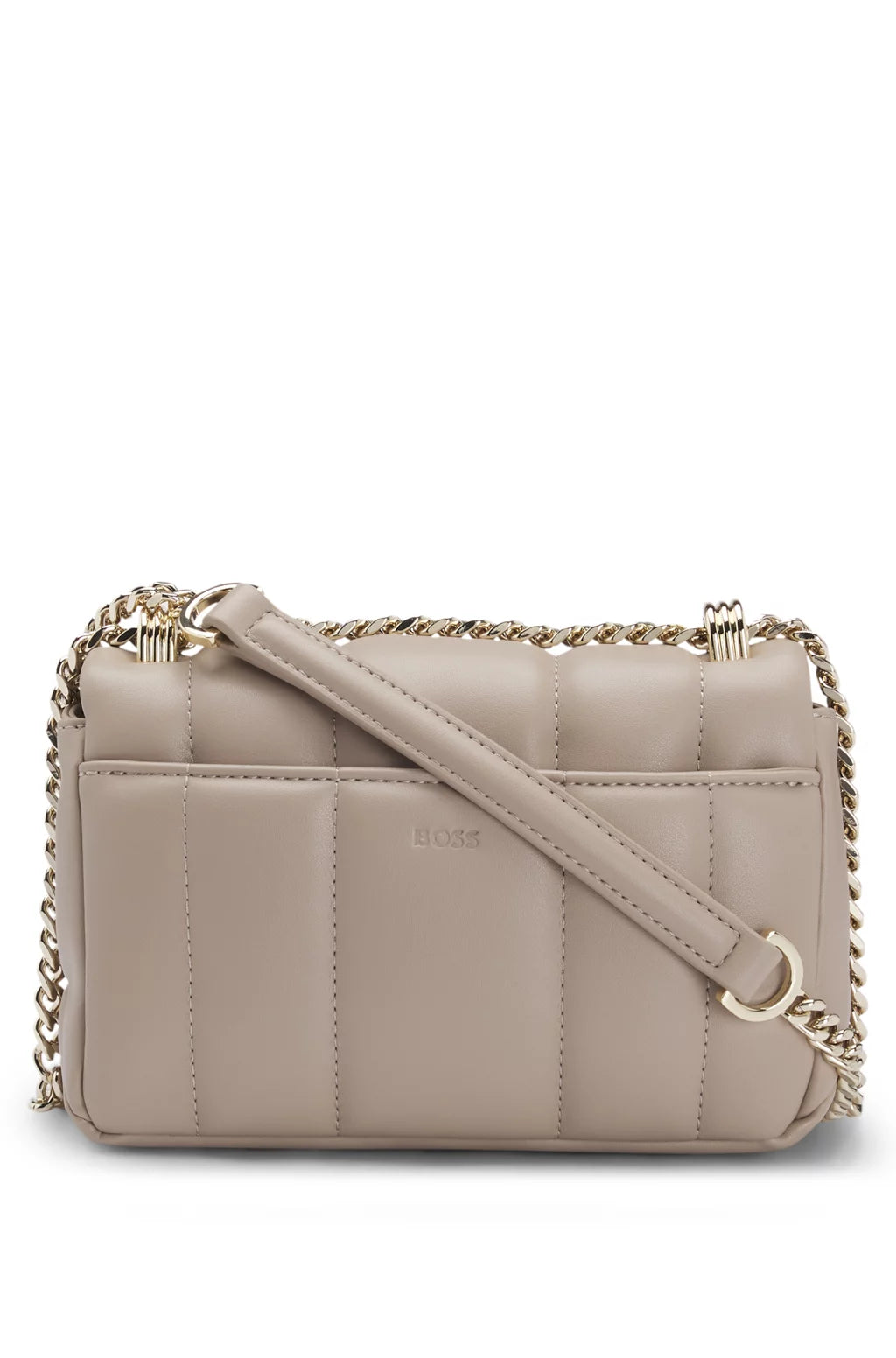 BOSS QUILTED SHOULDER BAG WITH DOUBLE B MONOGRAM TRIM