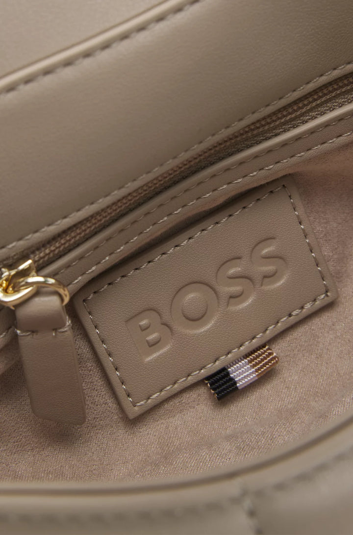 BOSS QUILTED SHOULDER BAG WITH DOUBLE B MONOGRAM TRIM