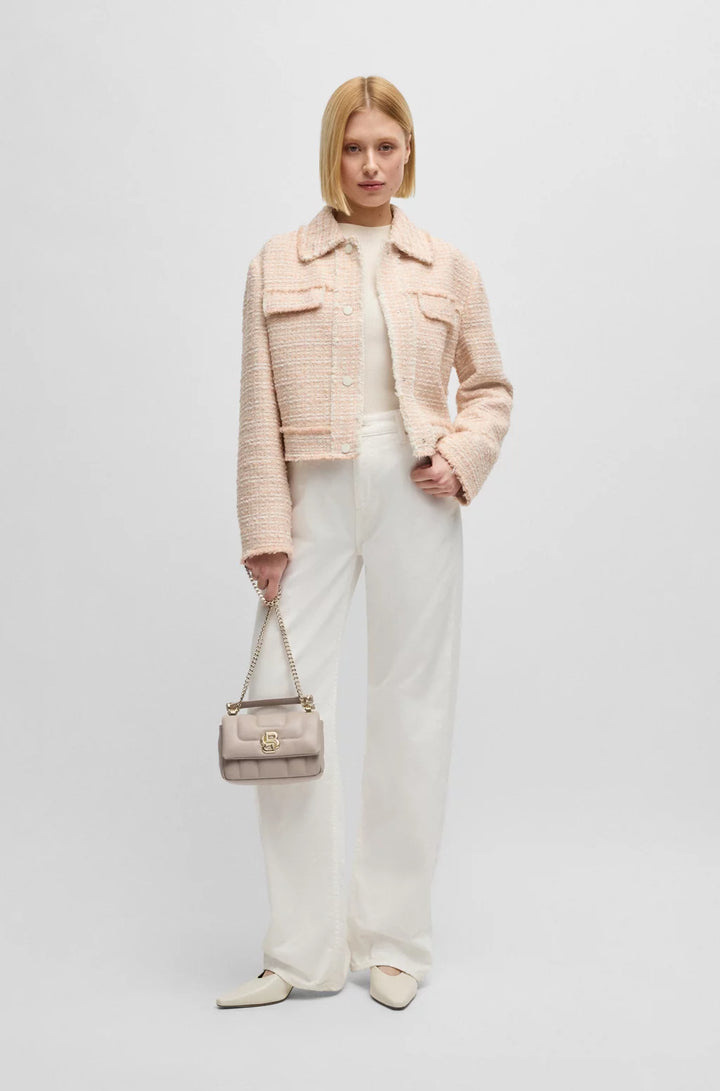 BOSS QUILTED SHOULDER BAG WITH DOUBLE B MONOGRAM TRIM