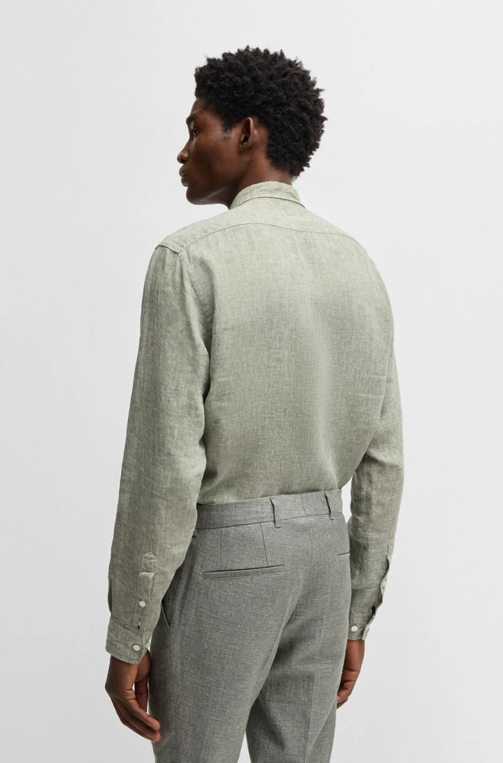 BOSS REGULAR-FIT BUTTON-DOWN SHIRT IN LINEN