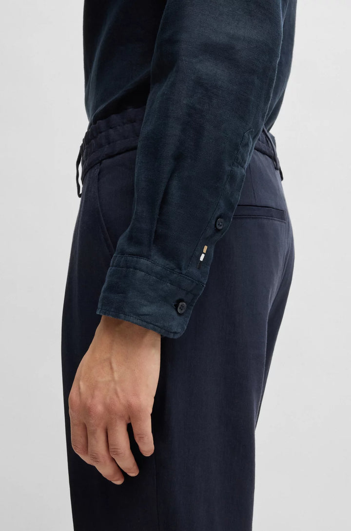 BOSS REGULAR-FIT BUTTON-DOWN SHIRT IN LINEN