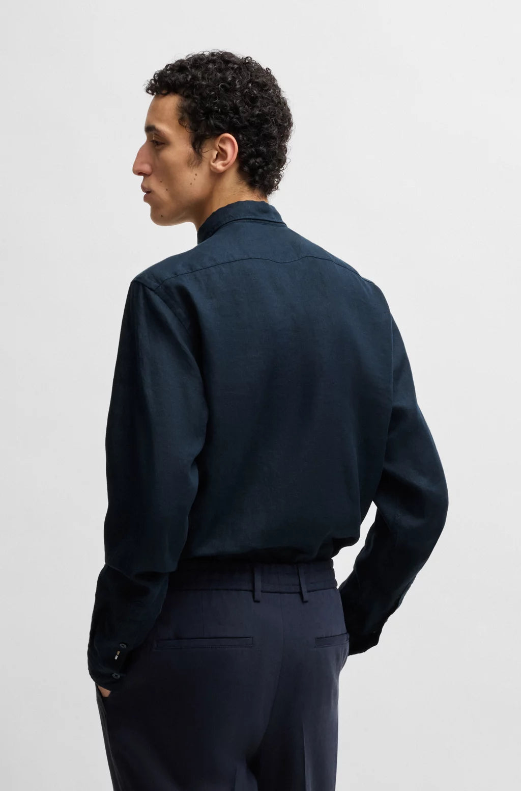 BOSS REGULAR-FIT BUTTON-DOWN SHIRT IN LINEN