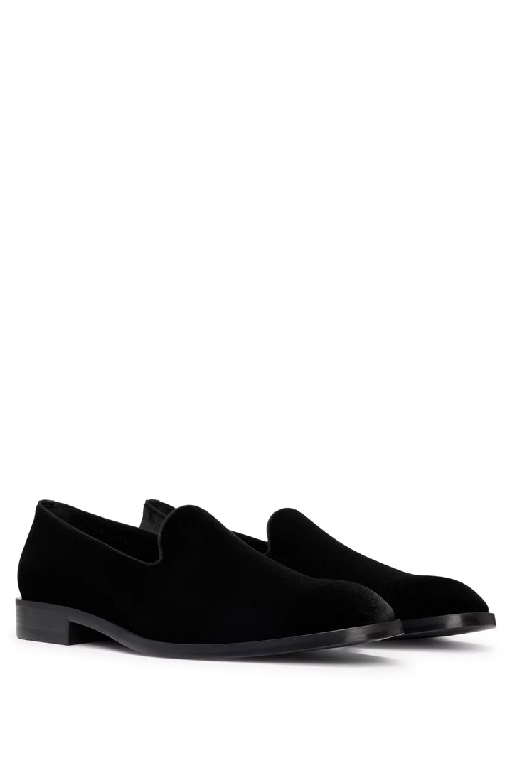 Boss Velvet slip-on loafers with leather trims