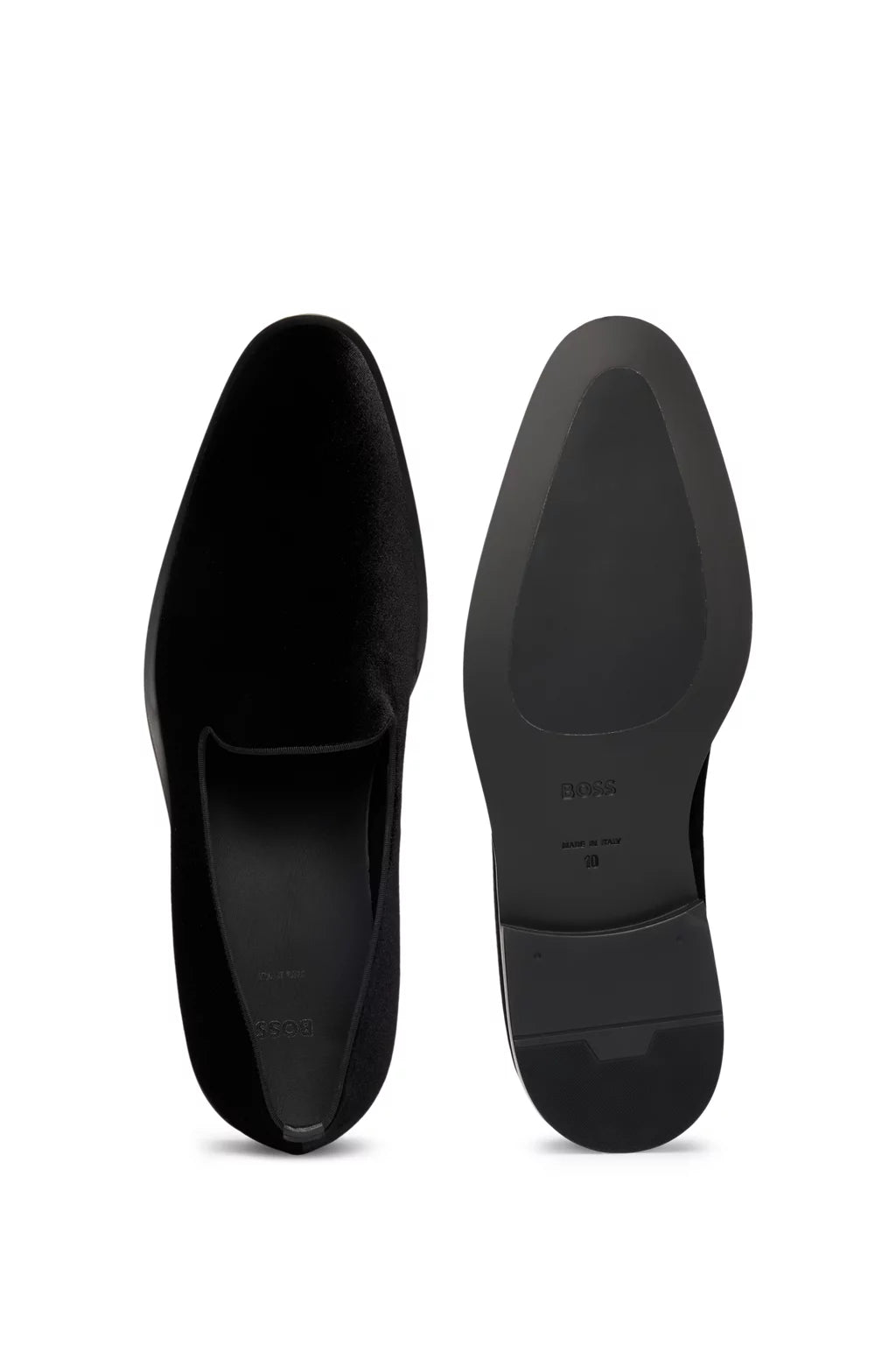 Boss Velvet slip-on loafers with leather trims
