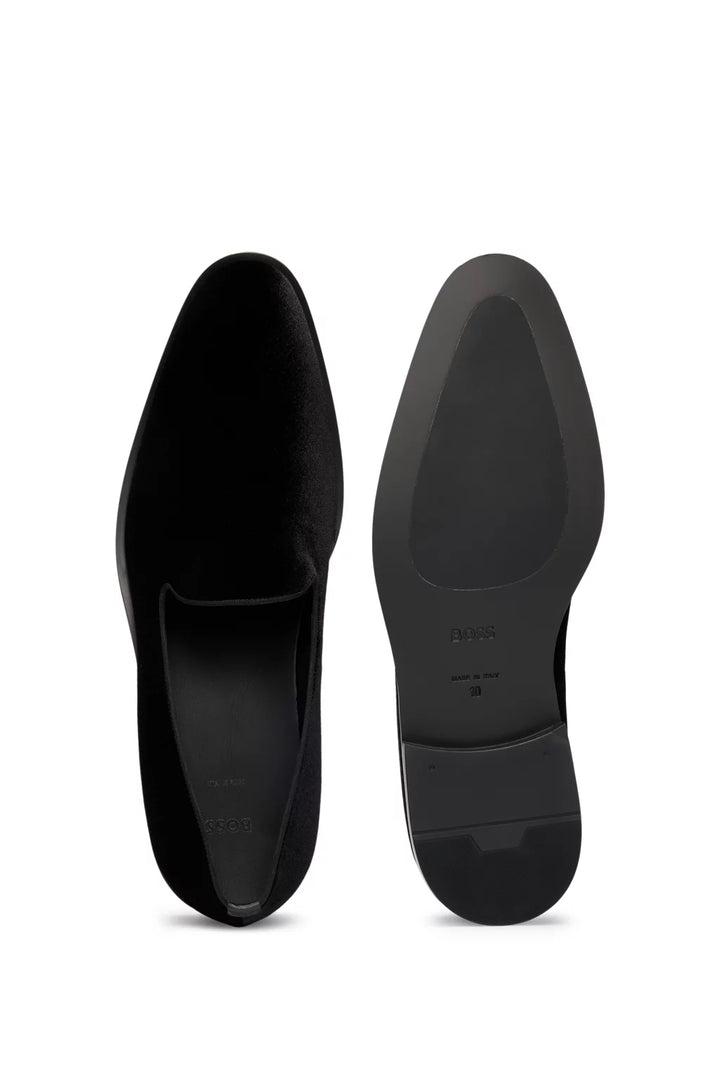Boss Velvet slip-on loafers with leather trims