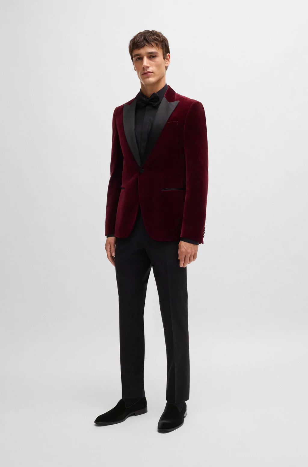 Boss Velvet slip-on loafers with leather trims
