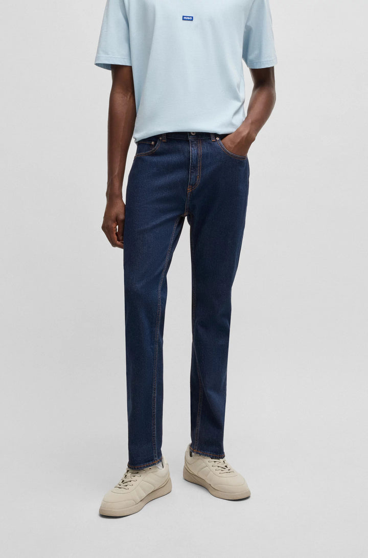 Hugo Slim-fit jeans in dark-blue stretch denim