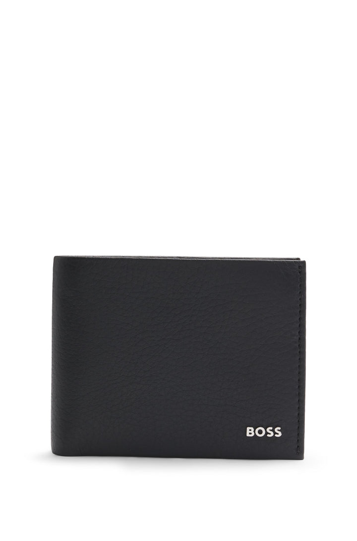 Boss Italian-leather card holder with logo lettering