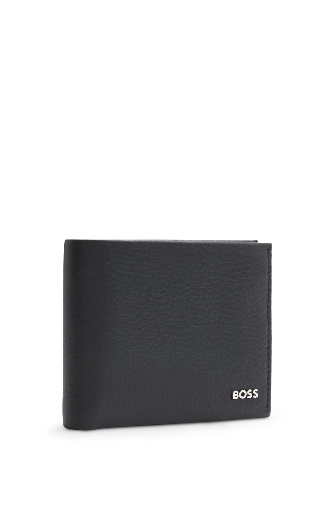 Boss Italian-leather card holder with logo lettering