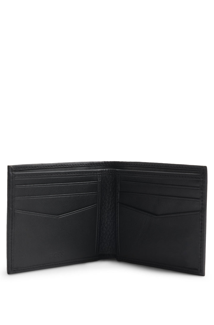 Boss Italian-leather card holder with logo lettering