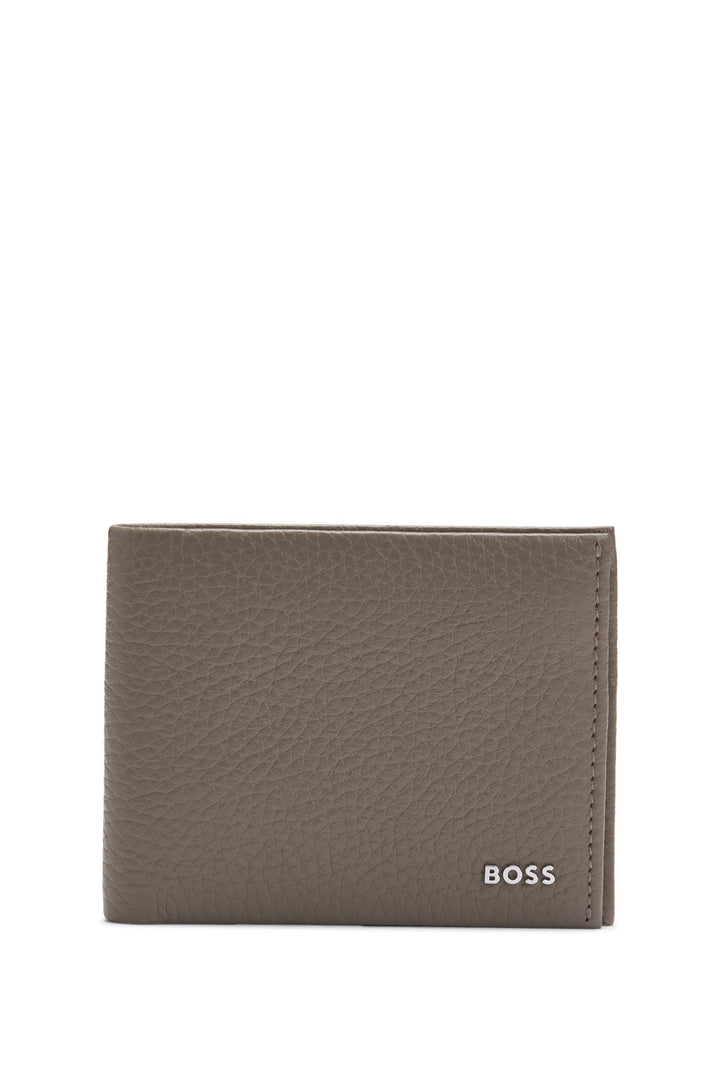 Boss Italian-leather card holder with logo lettering